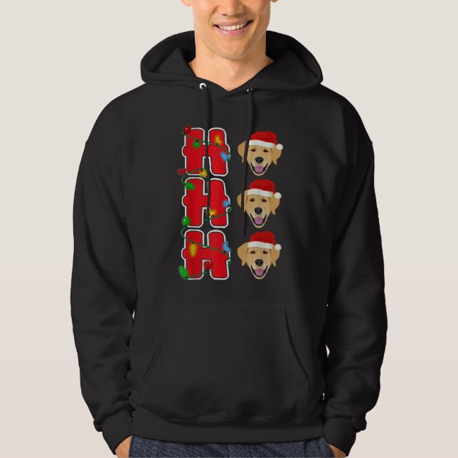 Hohoho Santa Golden Retriever Christmas Hoodie (Front)