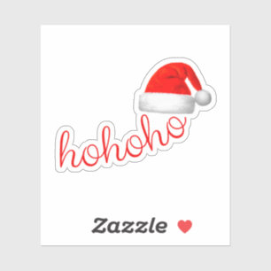 HoHoHo Santa Hat Custom-Cut Vinyl Sticker