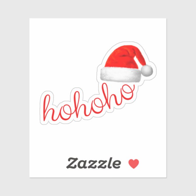 HoHoHo Santa Hat Custom-Cut Vinyl Sticker (Sheet)