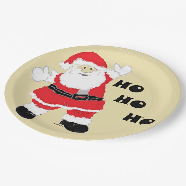 HoHoHo Santa Paper Plate (Angled)