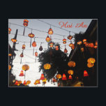 Hoi An Lantern Postcard<br><div class="desc">This is a string of lantern lights in the city of Hoi An Vietnam. A city of lanterns, the beautiful ancient city glows with colour as dusk approaches creating a fairy tale atmosphere. Share a bit of the magic with this postcard! Or create your own text making the magic your...</div>