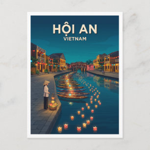Hoi An Riverside Lantern Walk Vietnam Postcard