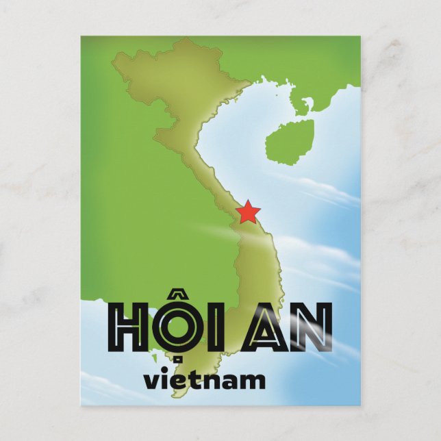 Hoi An Vietnam travel poster art print Postcard (Front)