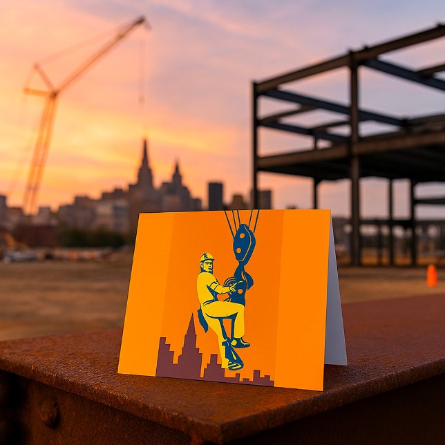 Hoisted Construction Worker Thank You Card (Creator Uploaded)