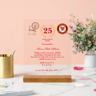 HOJ Years Services Award Acrylic Sign