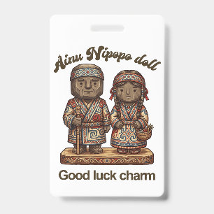 Hokkaido folk craft: Ainu traditional Nipopo doll ID Badge