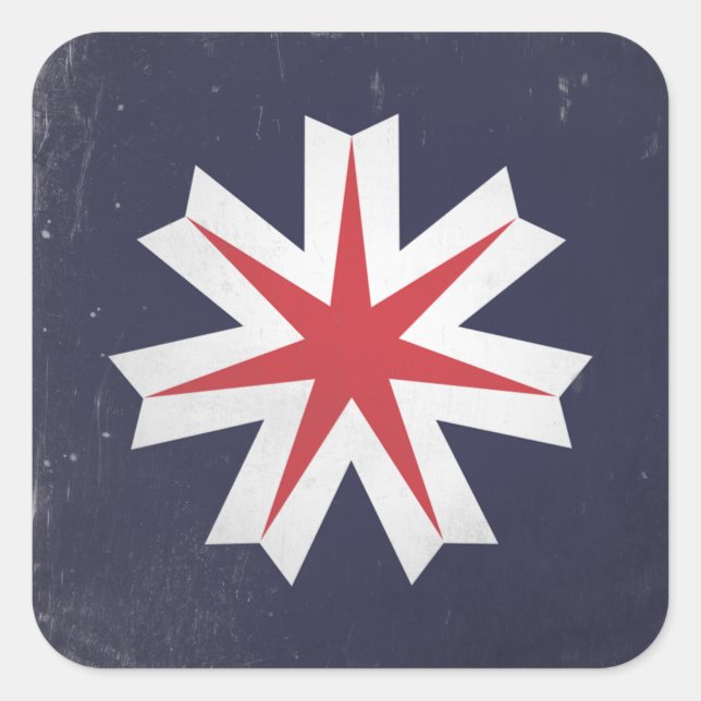 Hokkaido prefecture square sticker (Front)