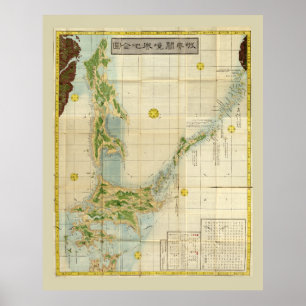 Hokkaido, Sakhalin & Kuril Islands Map (1854) Poster