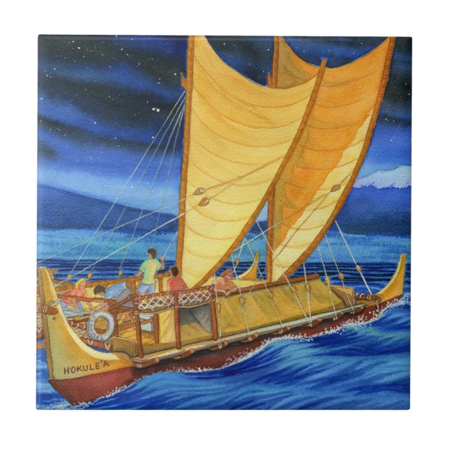 Hokulea Voyaging Canoe Tile (Front)