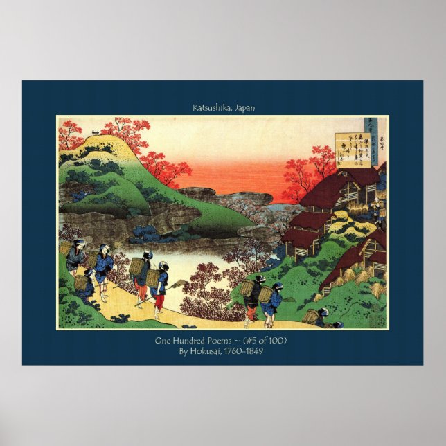 Hokusai 1760-1849 Katsushika, Japan 5 of 100 Poems Poster (Front)
