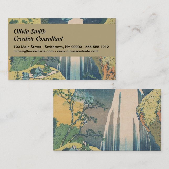 Hokusai Amida Falls Japan Waterfall  Business Card (Front/Back)