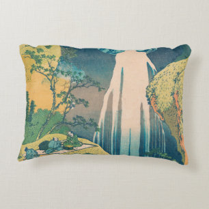 Hokusai Amida Falls Japan Waterfall Decorative Cushion