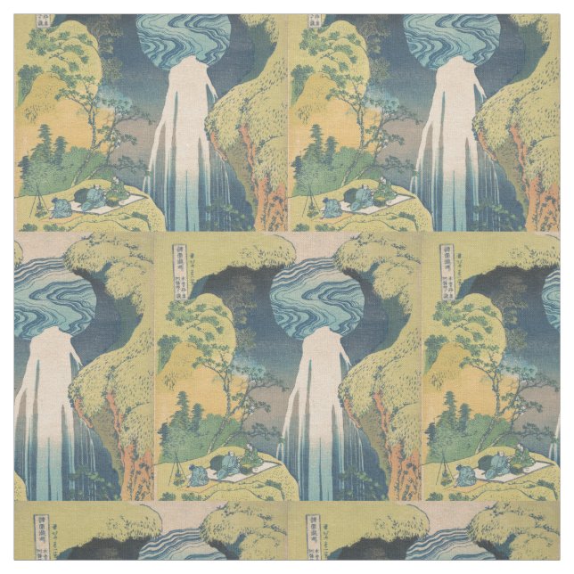 Hokusai Amida Falls Japan Waterfall  Fabric (Swatch)