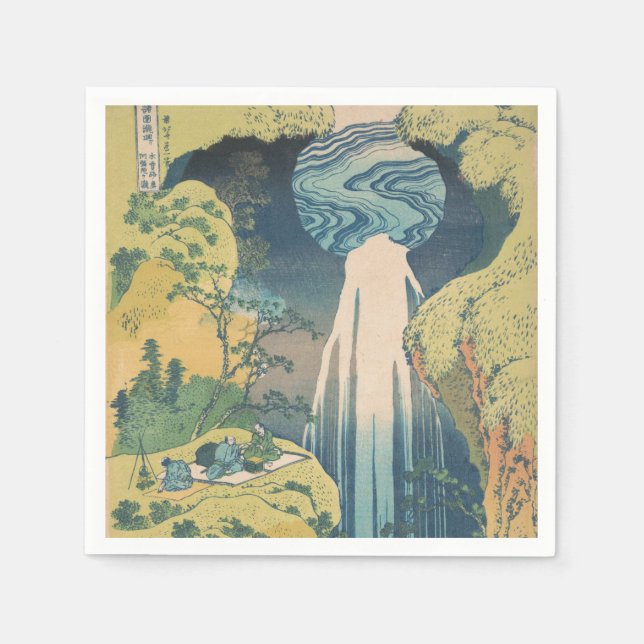 Hokusai Amida Falls Japan Waterfall  Napkin (Front)