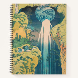 Hokusai Amida Falls Japan Waterfall  Notebook