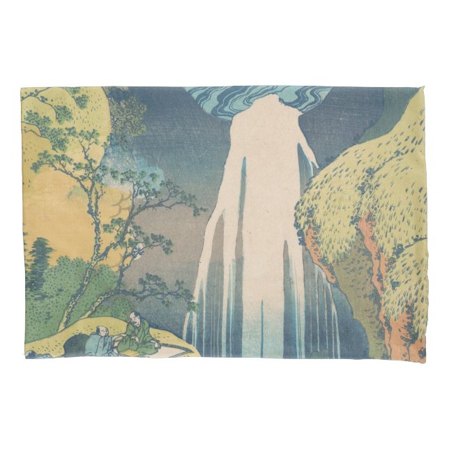 Hokusai Amida Falls Japan Waterfall  Pillowcase (Front)