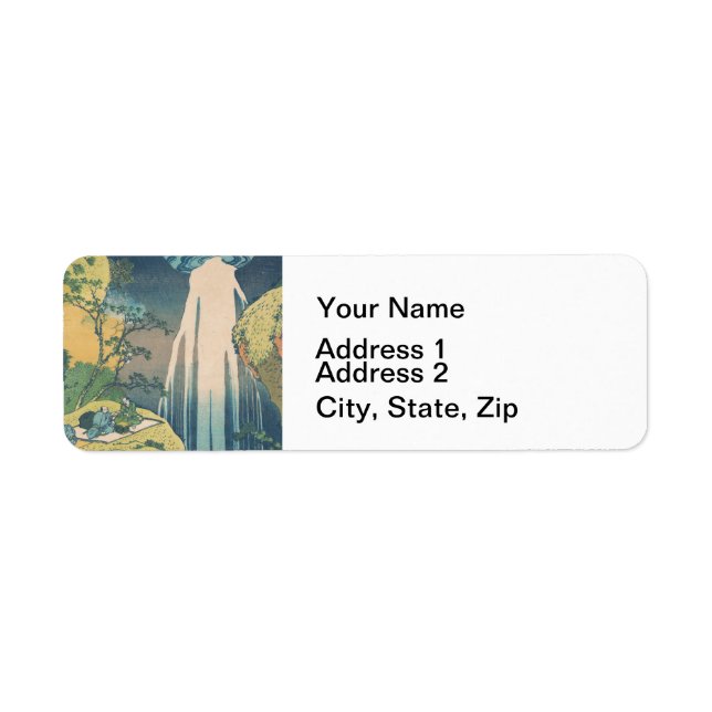 Hokusai Amida Falls Japan Waterfall  Return Address Label (Front)