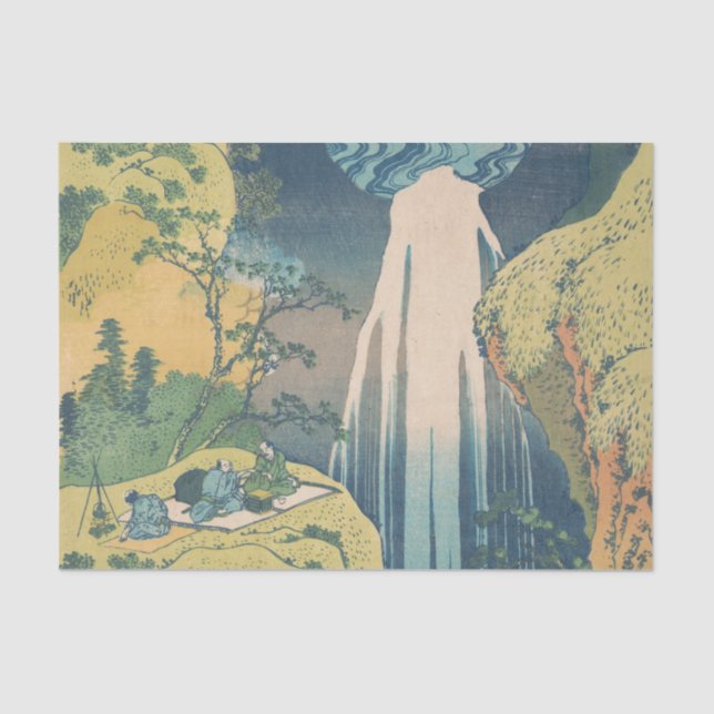 Hokusai Amida Falls Japan Waterfall  Tissue Paper (Front)