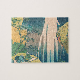 Hokusai Amida Falls Japan Waterfall Woodblock Prin Jigsaw Puzzle