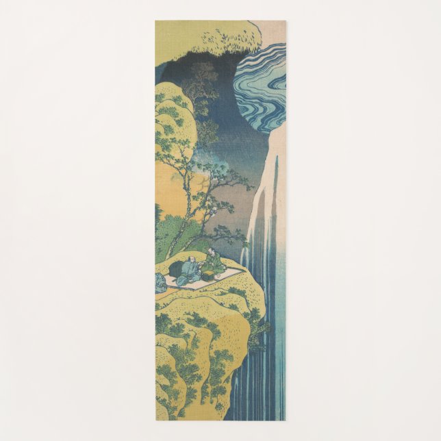 Hokusai Amida Falls Japan Waterfall  Yoga Mat (Front)
