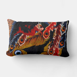 Hokusai art pheonix lumbar cushion