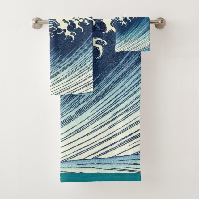 Hokusai Big Wave Japan Japanese Art Bath Towel Set (Insitu)