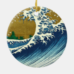 Hokusai Big Wave Japan Japanese Art Ceramic Ornament
