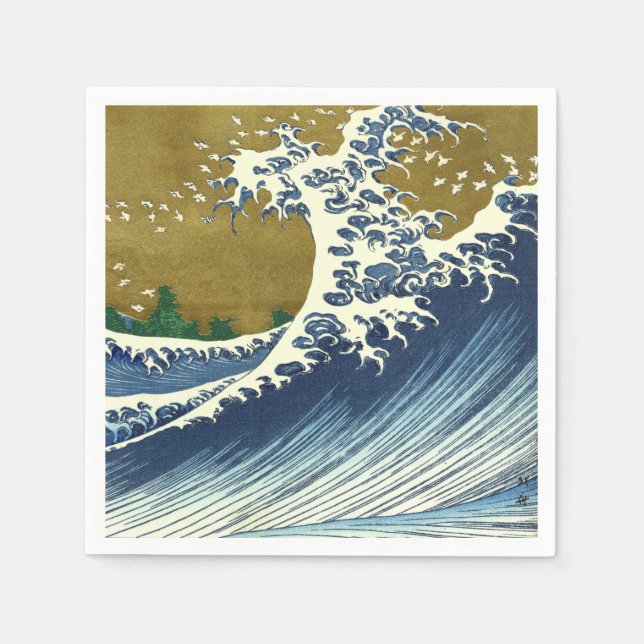 Hokusai Big Wave Japan Japanese Art Napkin (Front)