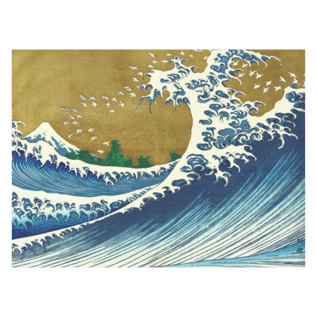 Hokusai Big Wave Japan Japanese Art Tablecloth (Front (Horizontal))