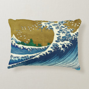 Hokusai Big Wave Japan Vintage Ocean Decorative Cushion