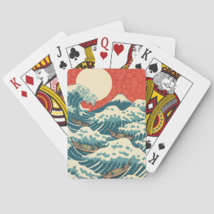 Hokusai Big Wave Retro Japanese Art Playing Cards