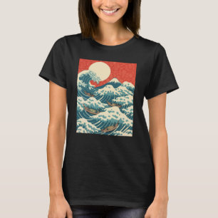 Hokusai Big Wave Retro Japanese Art T-Shirt