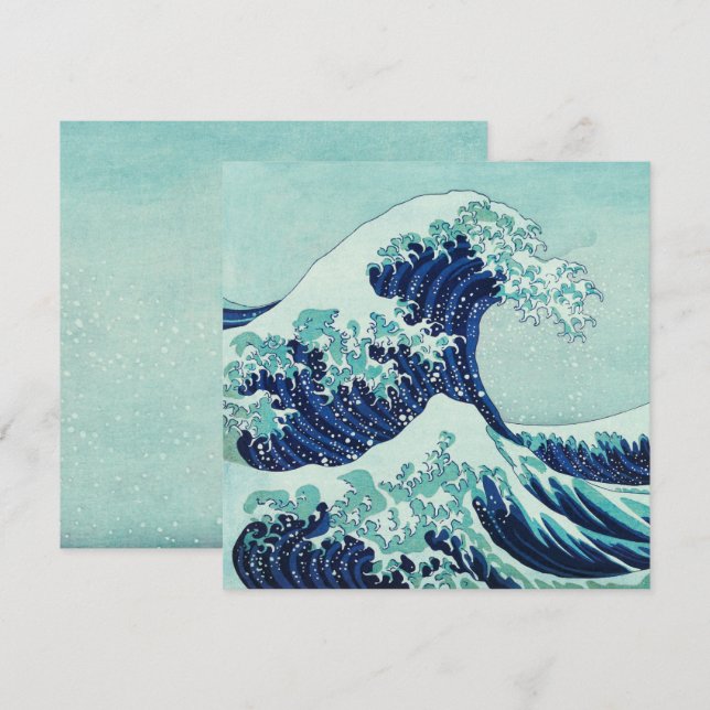 Hokusai Blue Waves Card (Front/Back)