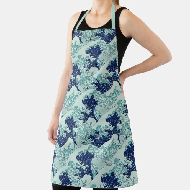 Hokusai Blue Waves Pattern Apron (Insitu)