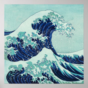 Hokusai Blue Waves Poster