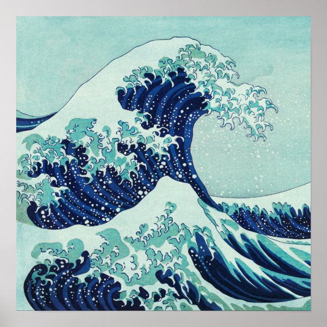 Hokusai Blue Waves Poster (Front)
