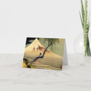 Hokusai Boy Viewing Mount Fuji Japanese Vintage Card