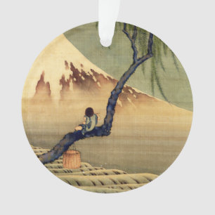 Hokusai Boy Viewing Mount Fuji Japanese Vintage Ornament