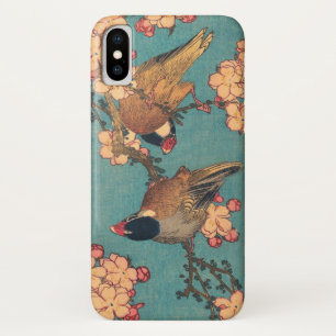 Hokusai Bullfinch and Cherry Blossom Vintage Bird iPhone X Case