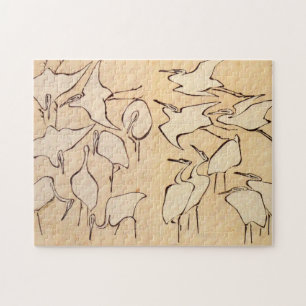 Hokusai Cranes Jigsaw Puzzle