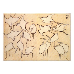 Hokusai Cranes Print