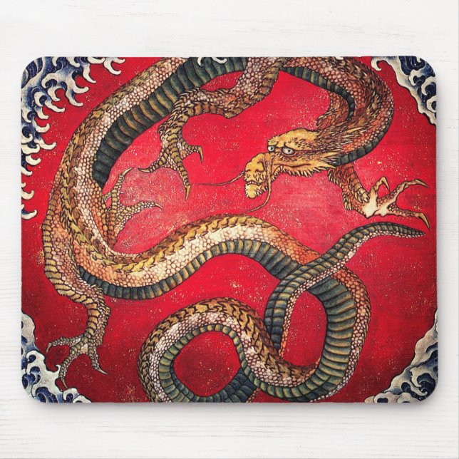 Hokusai Dragon Mouse Pad (Front)