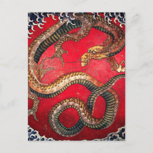 Hokusai Dragon Postcard
