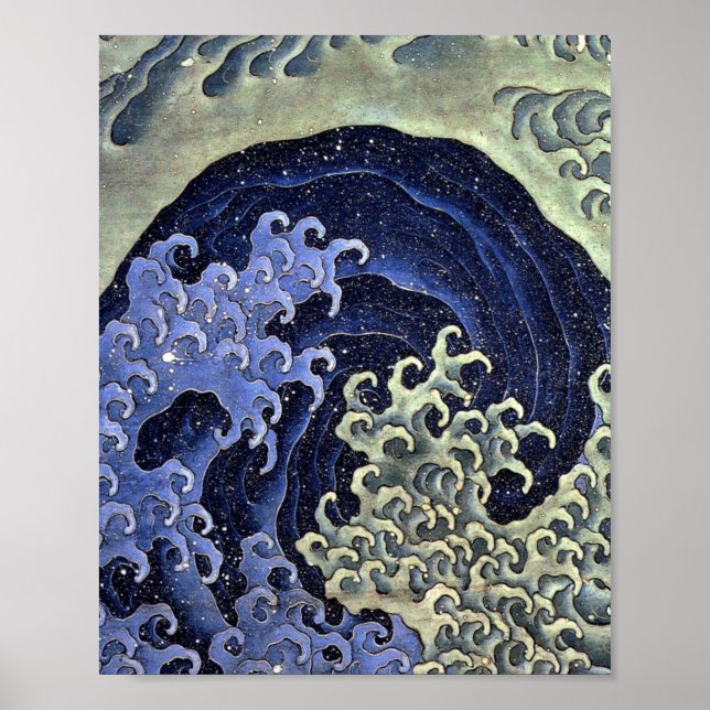 Hokusai Feminine Wave Japanese Poster (Front)