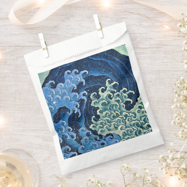 Hokusai Feminine Wave Vintage Ocean  Favour Bag (Clipped)