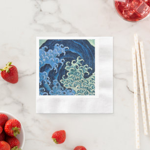 Hokusai Feminine Wave Vintage Ocean  Napkin