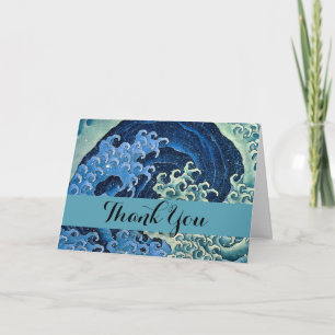 Hokusai Feminine Wave Vintage Ocean Thank You Card