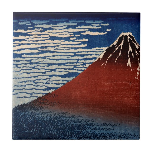 Hokusai - Fine Wind, Clear Morning Ceramic Tile (Front)