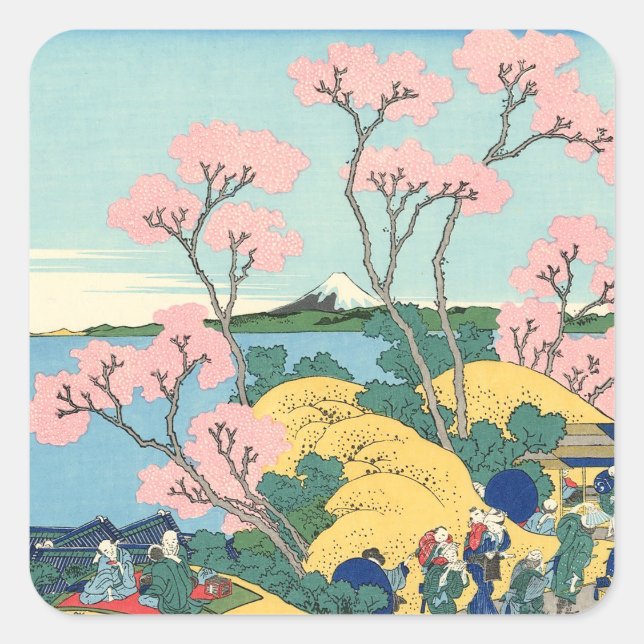 Hokusai Fuji from Gotenyama on the Tōkaidō    Square Sticker (Front)