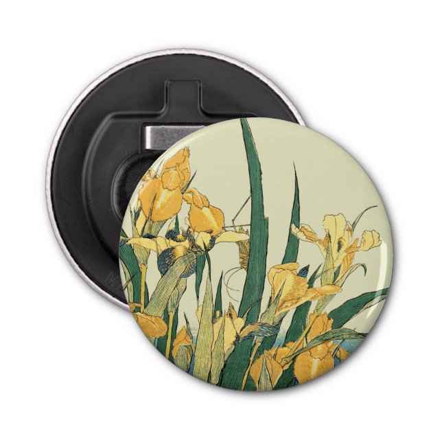 Hokusai grasshopper and iris Japan Bottle Opener (Front)